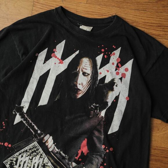 Vintage 2003 Marilyn Manson Band T-Shirt in Black Goth Punk Grunge Festival Fan - Picture 2 of 9